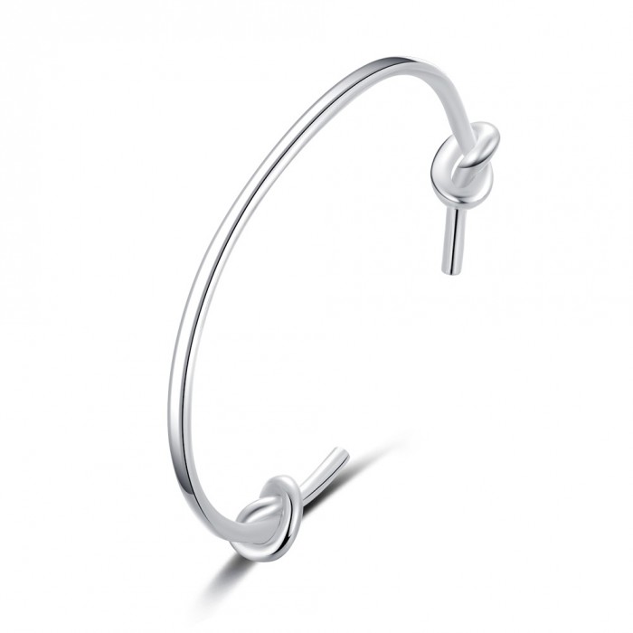 SK288 Fashion Silver Jewelry Simple Knot Bangles Bracelet