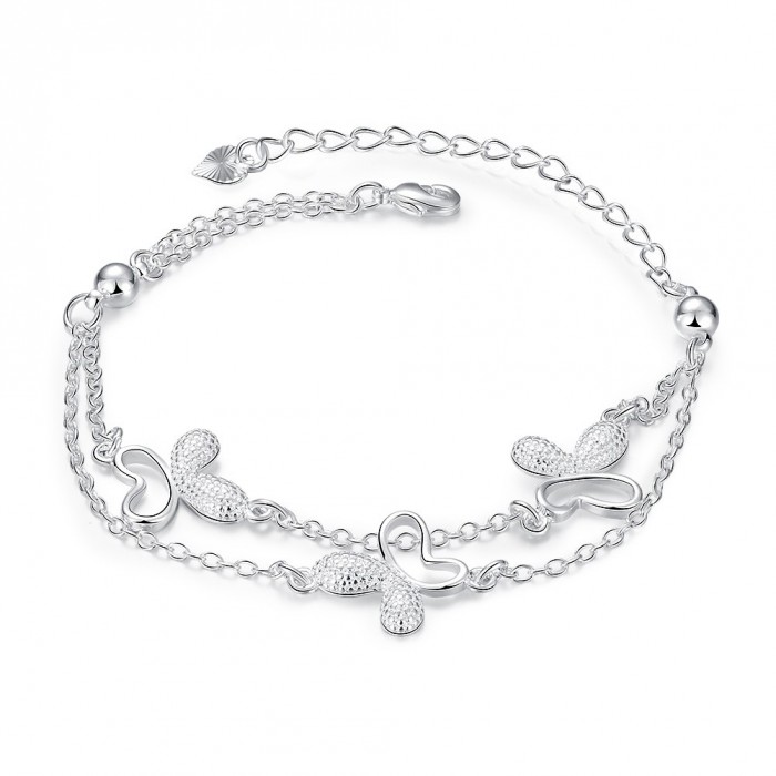 SH409 Fashion Silver Jewelry Butterfly Chain Bracelet For Women