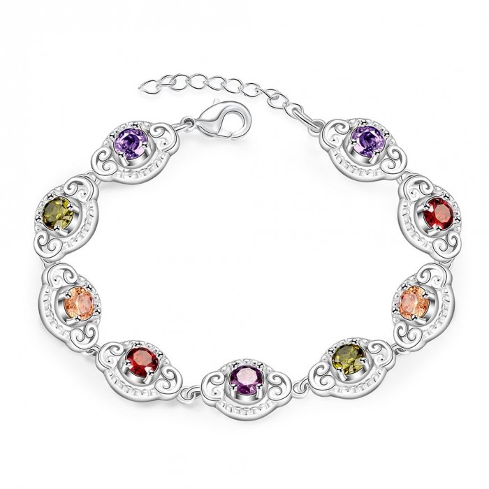 SH427 Fashion Silver Jewelry Crystal Colors Bracelet For Women