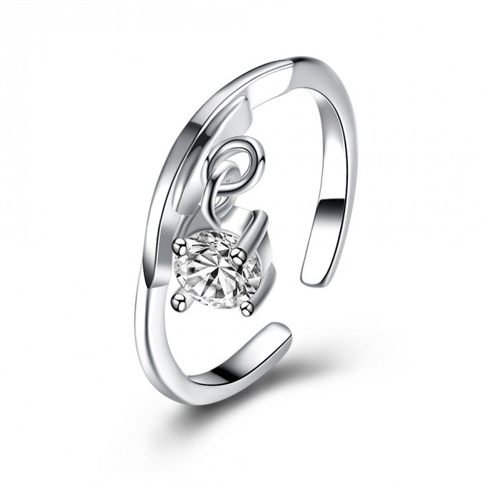 SR932 Fashion Silver Jewelry Crystal Geometry Rings For Women