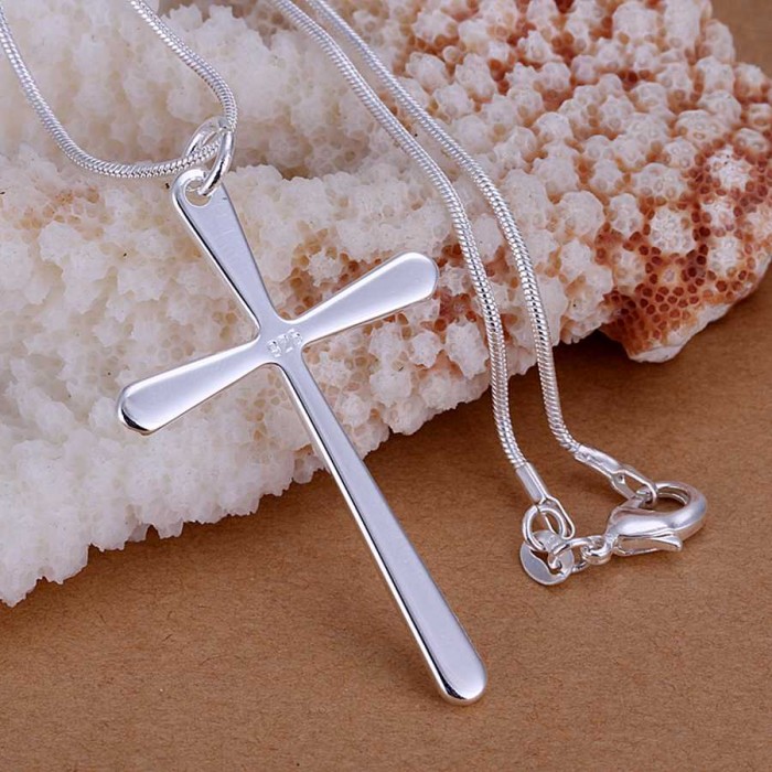 SP066 Fashion Silver Jewelry Cross Chain Pendant Necklace